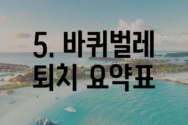 5. 바퀴벌레 퇴치 요약표