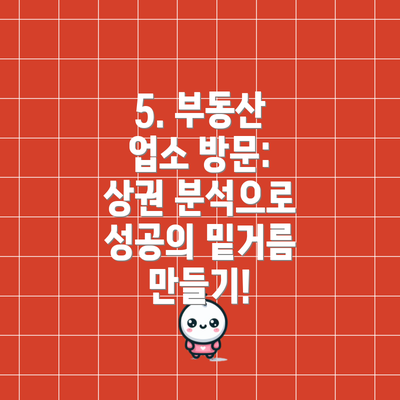 5. 부동산 업소 방문: 상권 분석으로 성공의 밑거름 만들기!