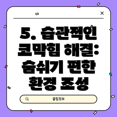 5. 습관적인 코막힘 해결: 숨쉬기 편한 환경 조성