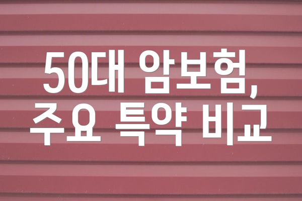 50대 암보험, 주요 특약 비교