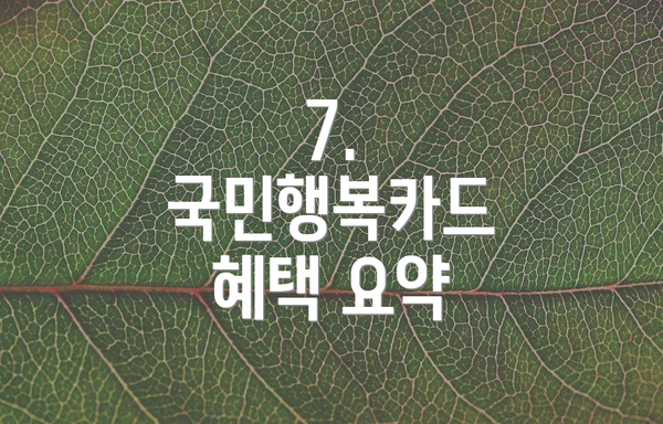 7.  국민행복카드 혜택 요약