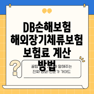 DB손해보험 해외장기체류보험의 특징