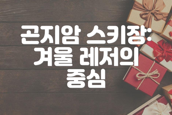 곤지암 스키장: 겨울 레저의 중심