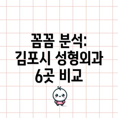 꼼꼼 분석: 김포시 성형외과 6곳 비교