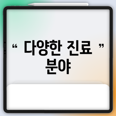 다양한 진료 분야