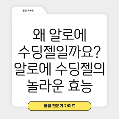 왜 알로에 수딩젤일까요? 알로에 수딩젤의 놀라운 효능