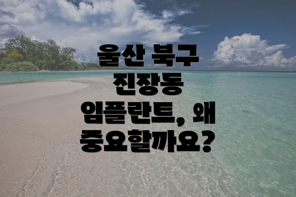 울산 북구 진장동 임플란트, 왜 중요할까요?