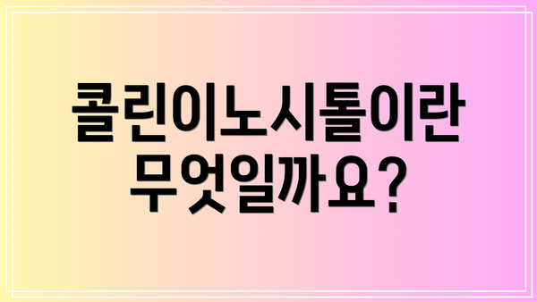 콜린이노시톨이란 무엇일까요?