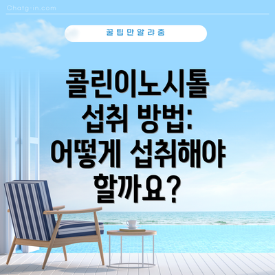 콜린이노시톨 섭취 방법: 어떻게 섭취해야 할까요?