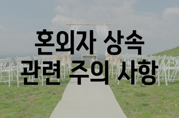 혼외자 상속 관련 주의 사항