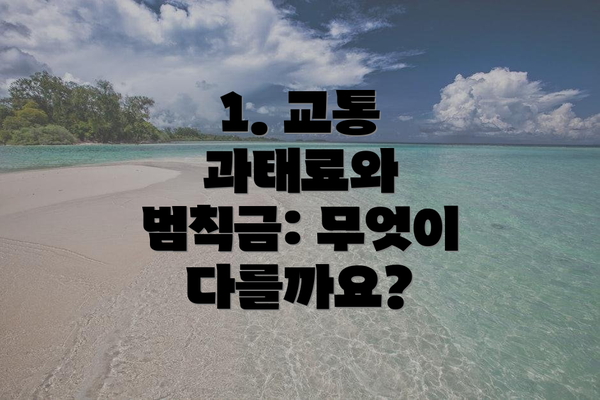 1. 교통 과태료와 범칙금: 무엇이 다를까요?