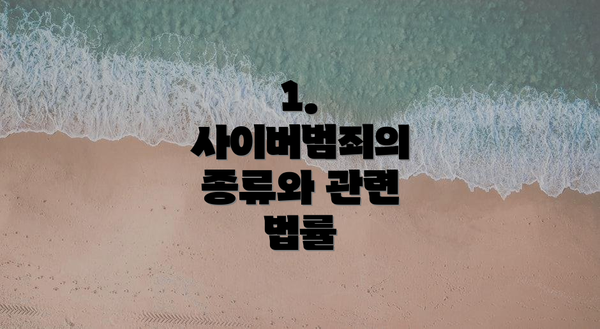 1. 사이버범죄의 종류와 관련 법률