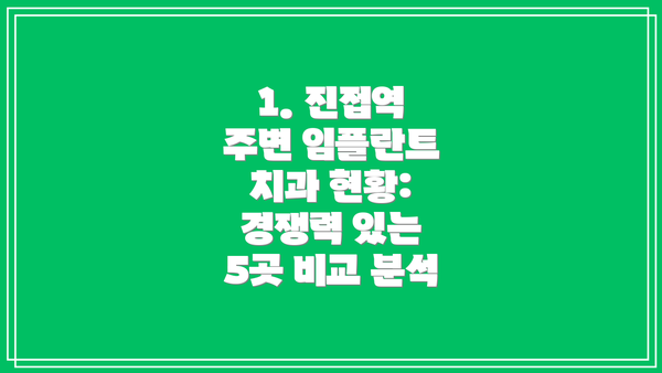 1. 진접역 주변 임플란트 치과 현황:  경쟁력 있는 5곳 비교 분석