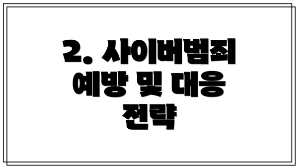 2. 사이버범죄 예방 및 대응 전략
