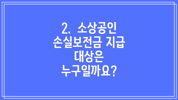 2.  소상공인 손실보전금 지급 대상은 누구일까요?