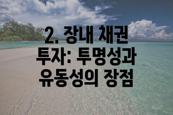 2. 장내 채권 투자: 투명성과 유동성의 장점