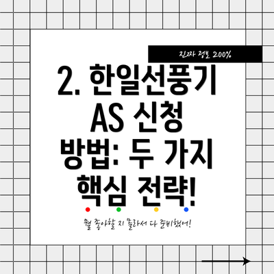 2. 한일선풍기 AS 신청 방법: 두 가지 핵심 전략!