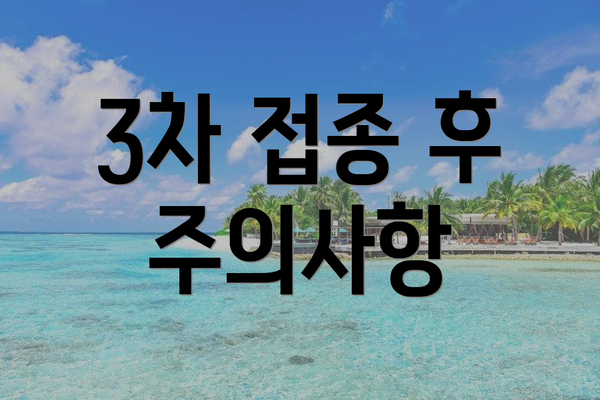 3차 접종 후 주의사항
