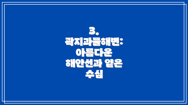 3. 곽지과물해변: 아름다운 해안선과 얕은 수심