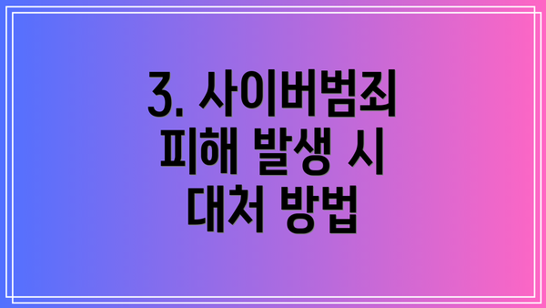 3. 사이버범죄 피해 발생 시 대처 방법