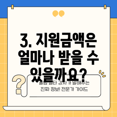 3. 지원금액은 얼마나 받을 수 있을까요?