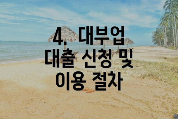 4.  대부업 대출 신청 및 이용 절차