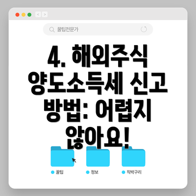 4. 해외주식 양도소득세 신고 방법: 어렵지 않아요!