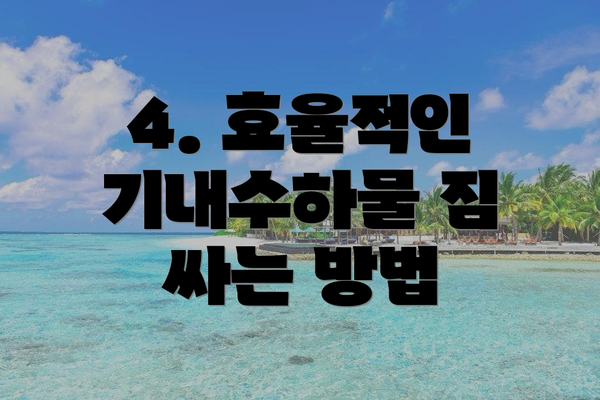 4. 효율적인 기내수하물 짐 싸는 방법