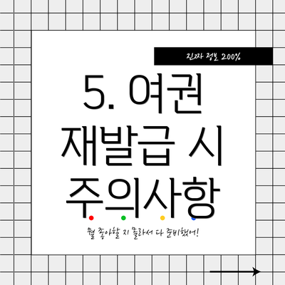 5. 여권 재발급 시 주의사항