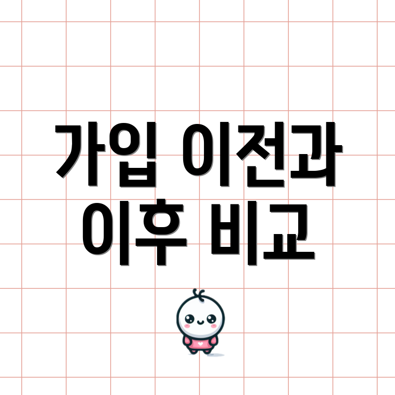 가입 이전과 이후 비교