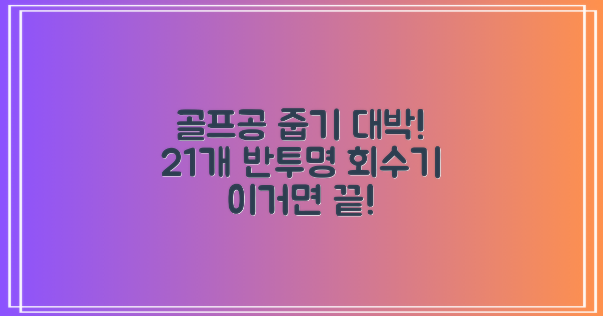 골프공 픽업기 줍기 회수기 수집기 수거기 공21개, 반투명, 1개 추천 리뷰