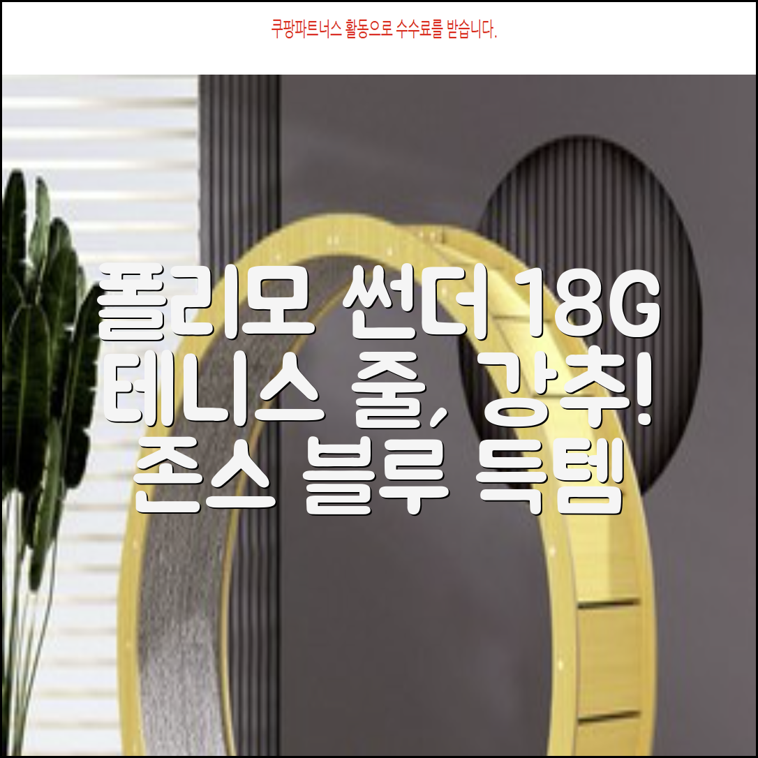 존스 POLYMO THUNDER 18G 십각 테니스 스트링, 블루, 1개 추천 리뷰